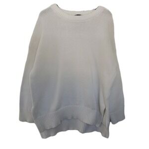 Jenni Kayne Fisherman Sweater Cotton Ivory Women's‎ Plus 2XL